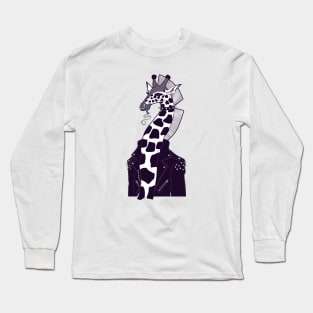 Punk Giraffe In Monochrome Long Sleeve T-Shirt